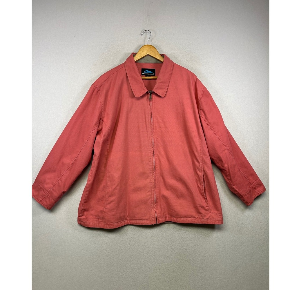 Utility Gorpcore Tri-Mountain Women 2XL Coral Pink‎ Cotton Canvas Zip Up Jacket